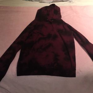 Black and maroon hoodie